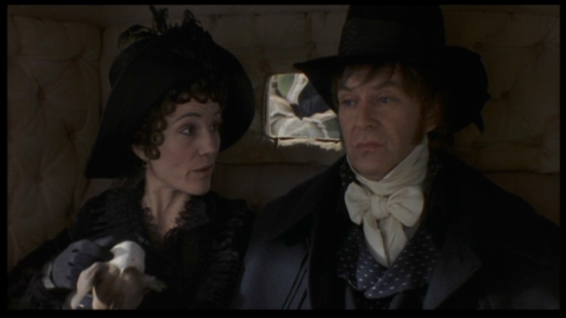 Fanny (Harriet Walter) & John Dashwood (James Fleet) in the '95 feature film